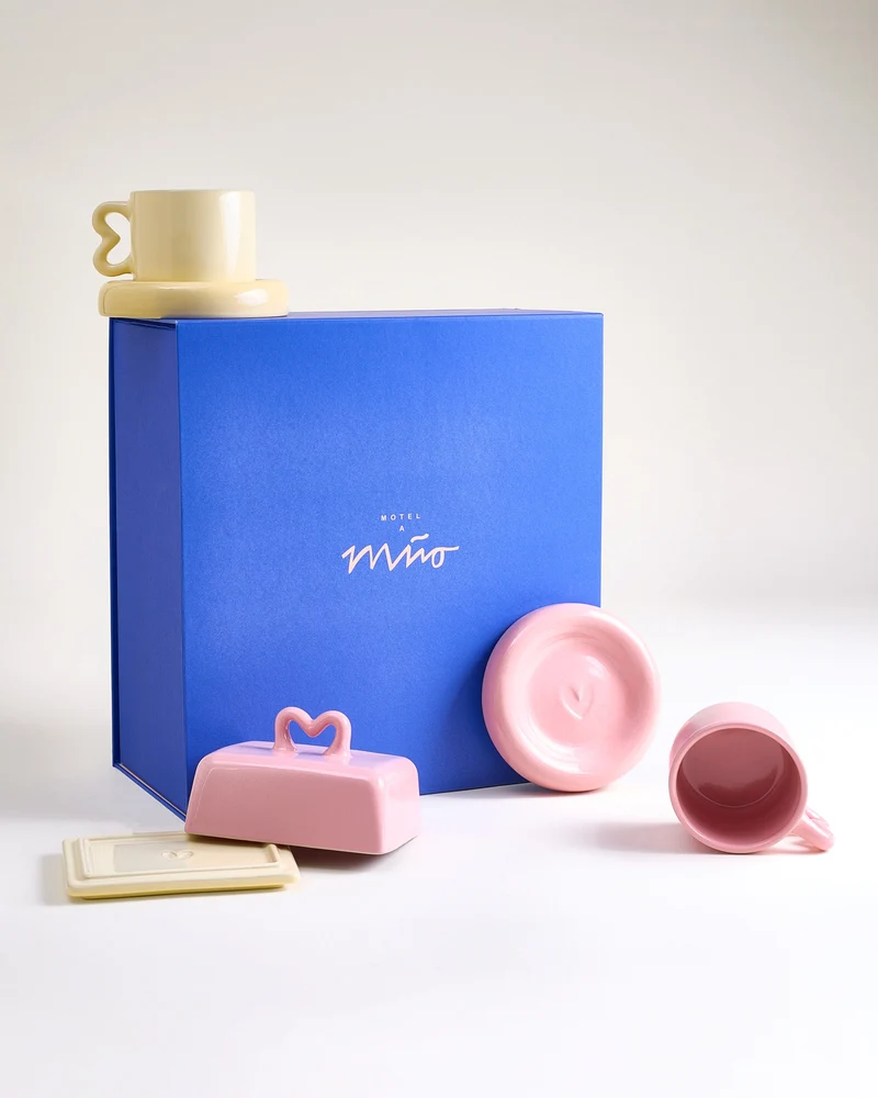 Seia Geschenk-Set Herz rosa gelb 6-teilig