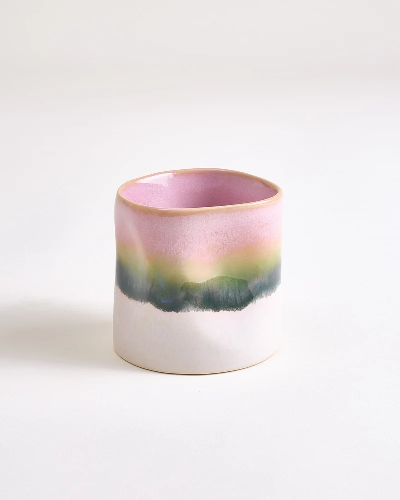 Nódoa Becher klein organic dipped rosa grün