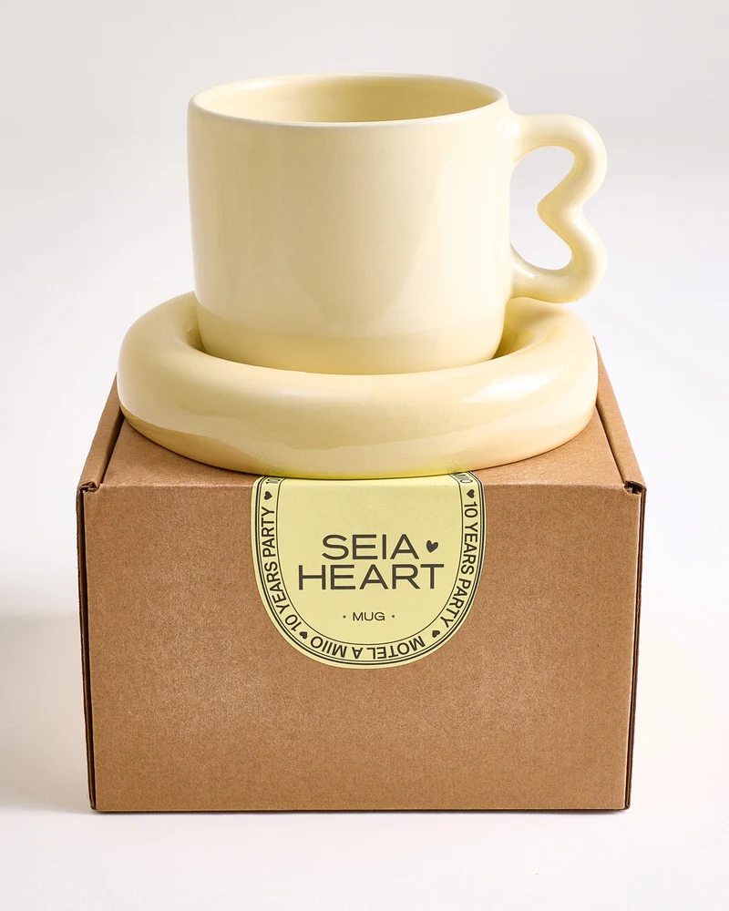 Seia Tasse & Untertasse Herz gelb