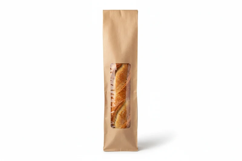 Sachet kraft baguette avec fenêtre