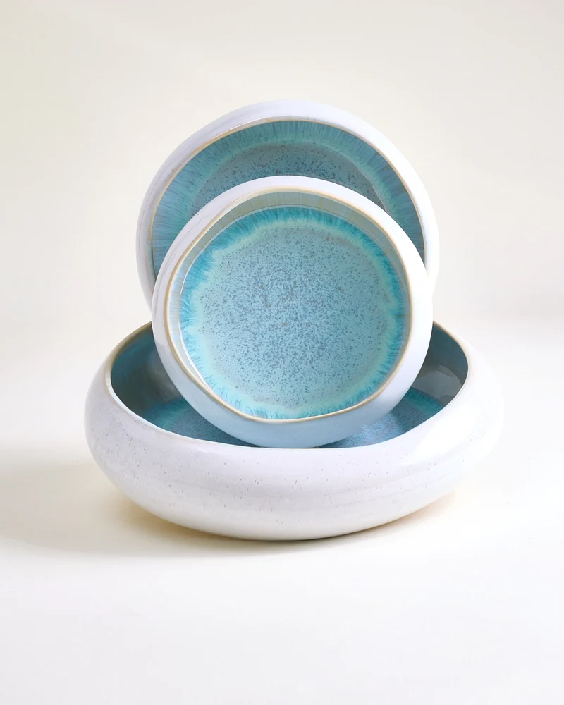 MaM x aripastaclub Geschirr-Set organic Areia azur 3er-Set