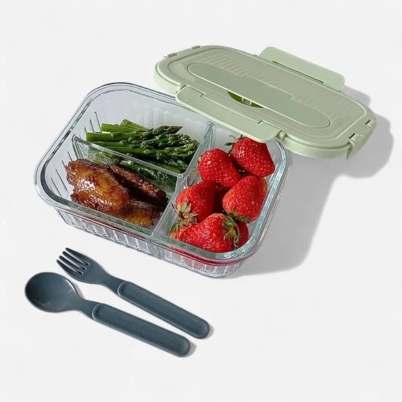 Lunch box verre avec couverts - LucidMeal