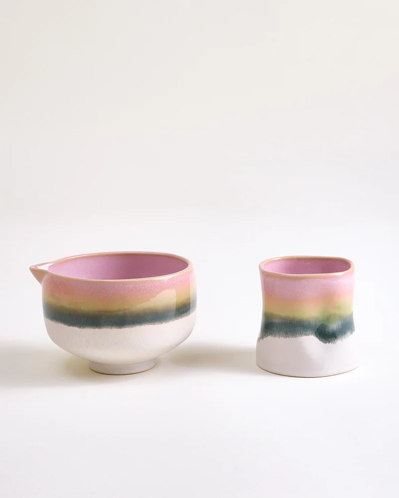 Nódoa Matcha-Set dipped rosa grün 2-teilig