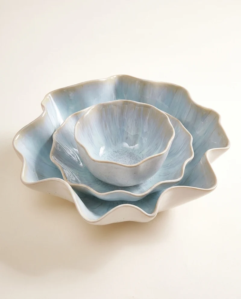 Areia Geschirr-Set shell azur 3-teilig