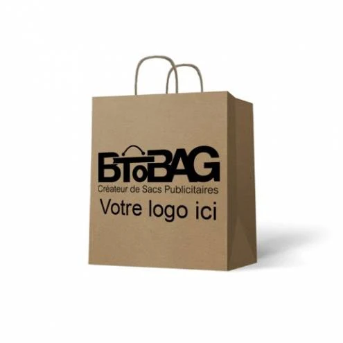 Sac kraft poignées torsadées