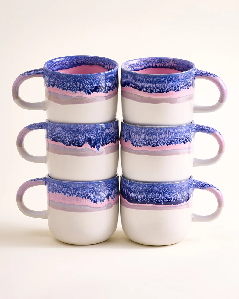 Coimbra Tasse groß blau lila 6er-Set