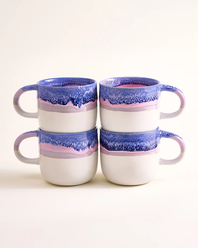 Coimbra Tasse groß blau lila 4er-Set