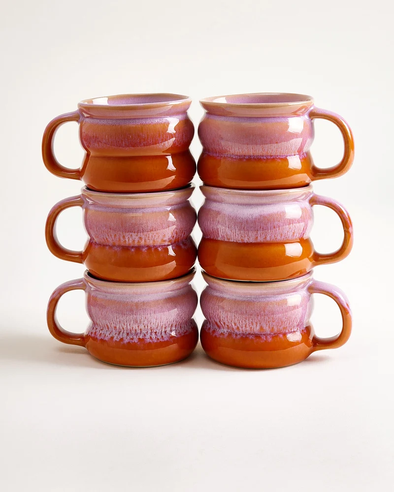 Ombra Tasse klein bubble rosa orange 6er-Set