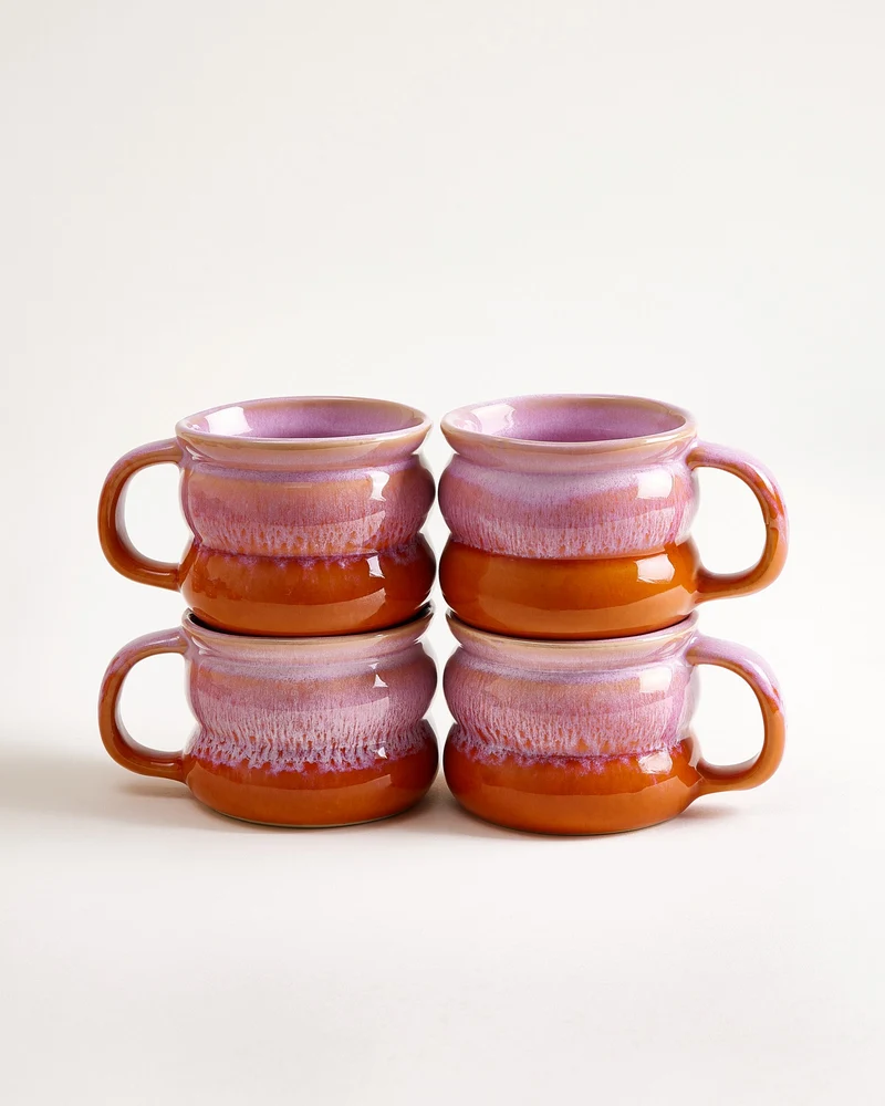 Ombra Tasse klein bubble rosa orange 4er-Set