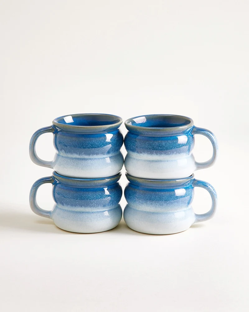 Ombra Tasse klein bubble dunkelblau hellblau 4er-Set