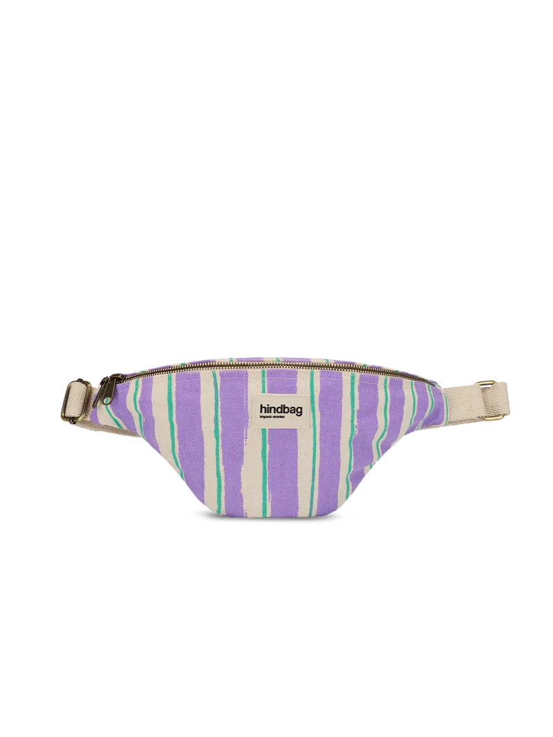 Sac banane Olivia Rayures vert et parme