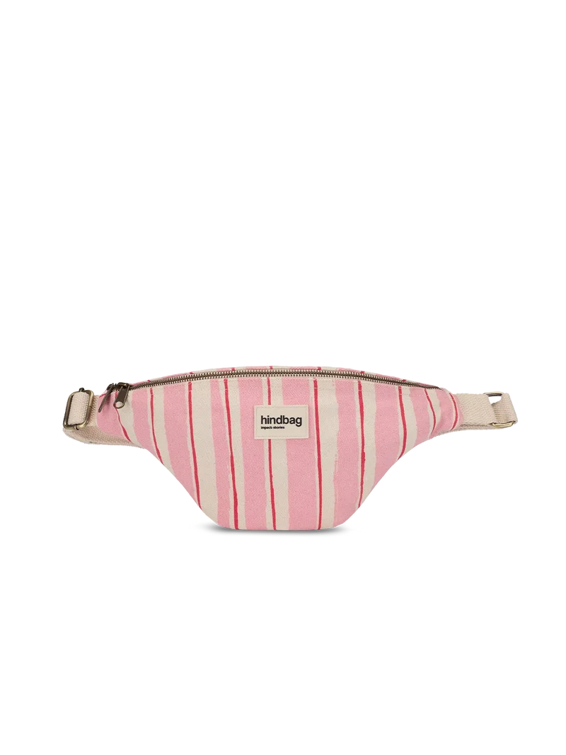 Sac banane Olivia Rayures rouge et rose