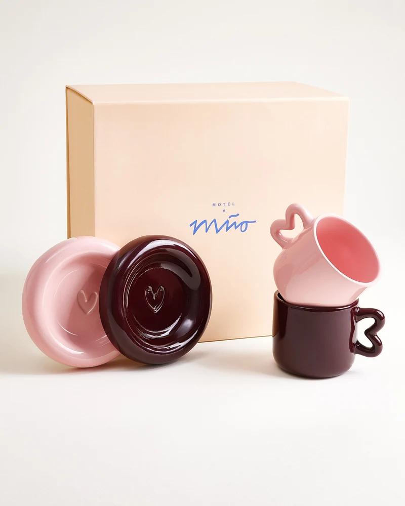 Seia Geschenk-Set Herz rosa burgund 5-teilig