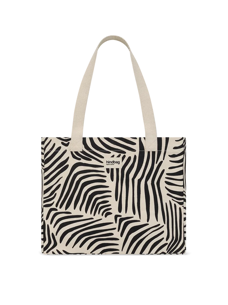 Sac cabas Claude Zèbre écru