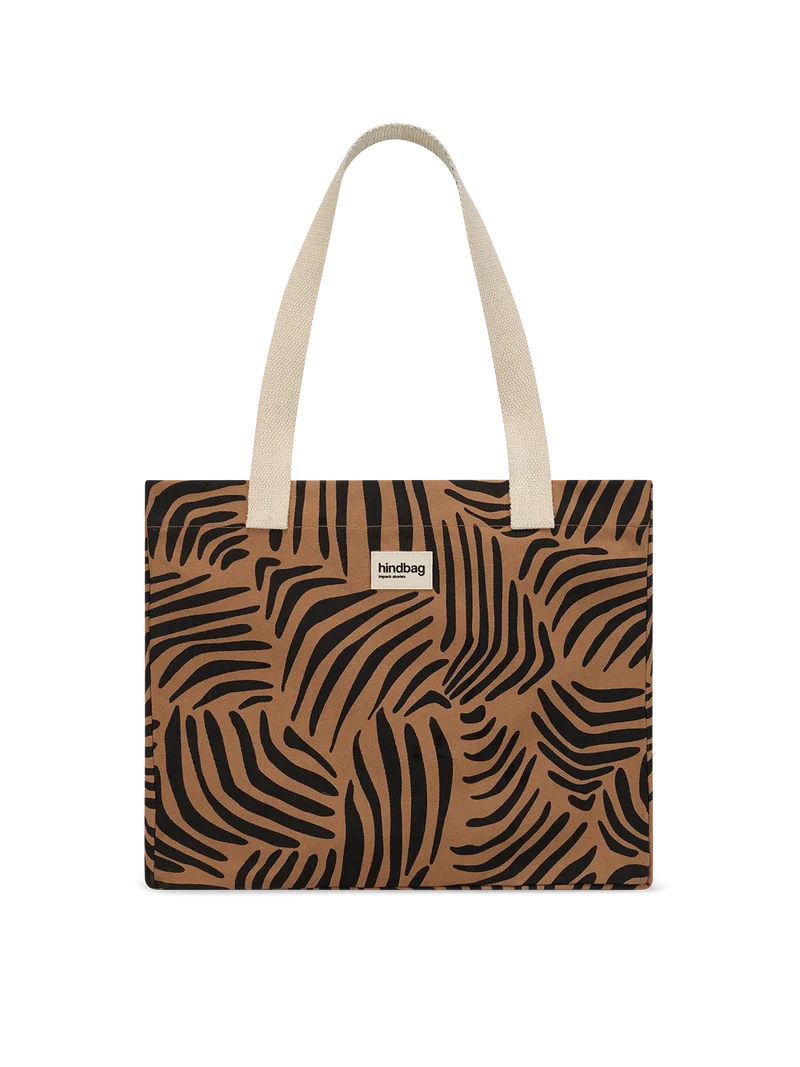 Sac cabas Claude Zèbre cannelle