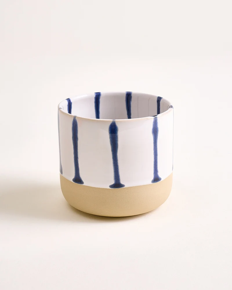 Nódoa Becher groß gestreift weiß blau