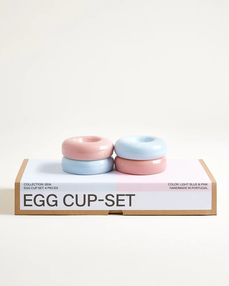 Seia Eierbecher rosa hellblau 4er-Set