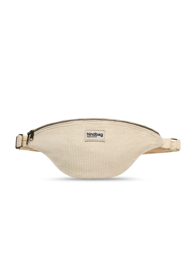 Sac banane L Sasha Velours Beige