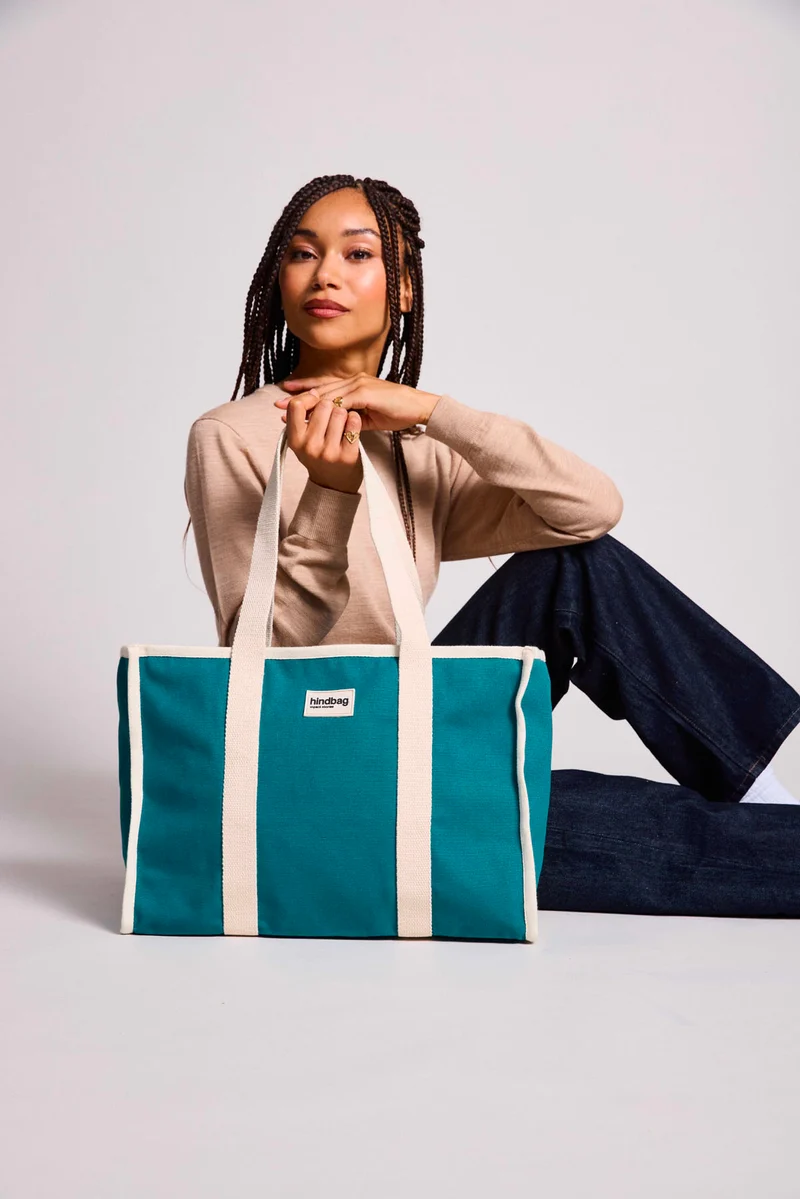 Sac cabas Oscar Bleu paon