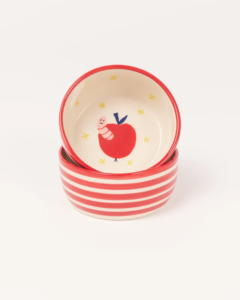 Miio Miini Müslischale modern Tasty weiß rot
