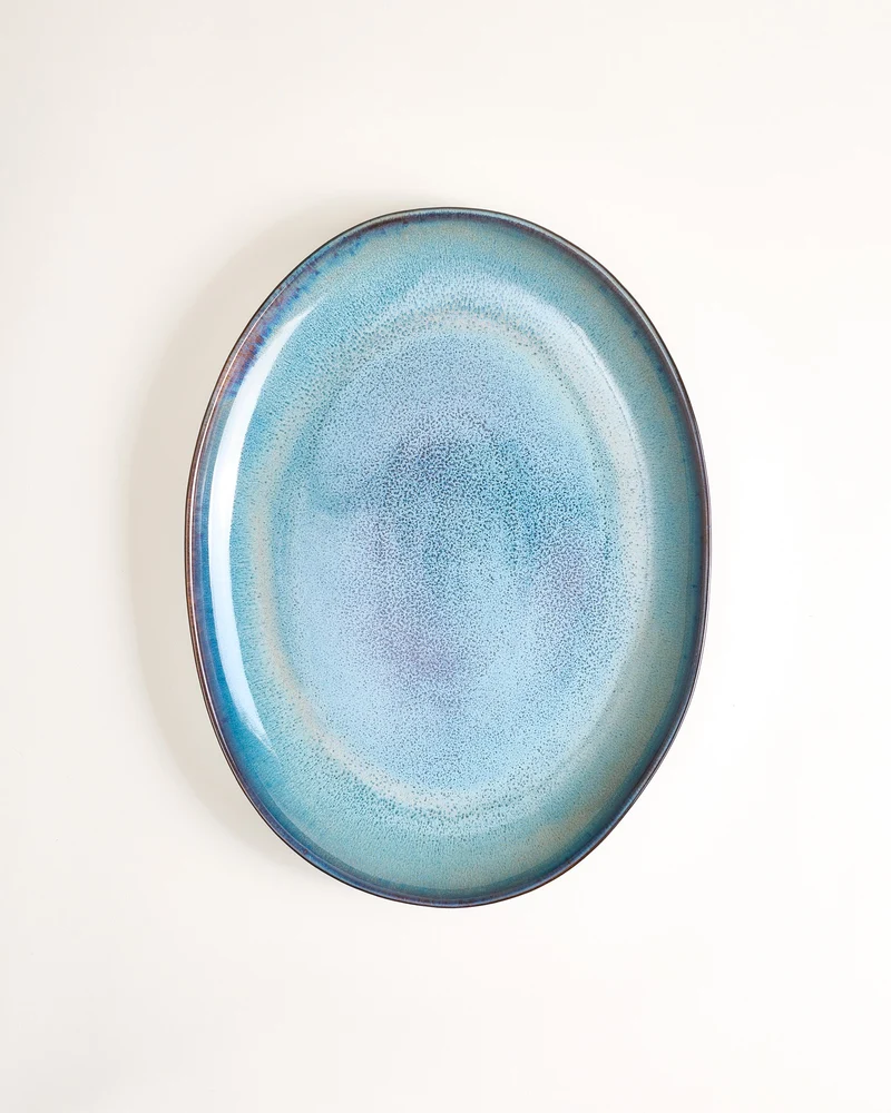 Madeira Servierplatte L oval grünblau
