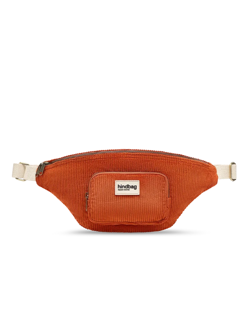 Sac banane XL Sofia Velours Brique