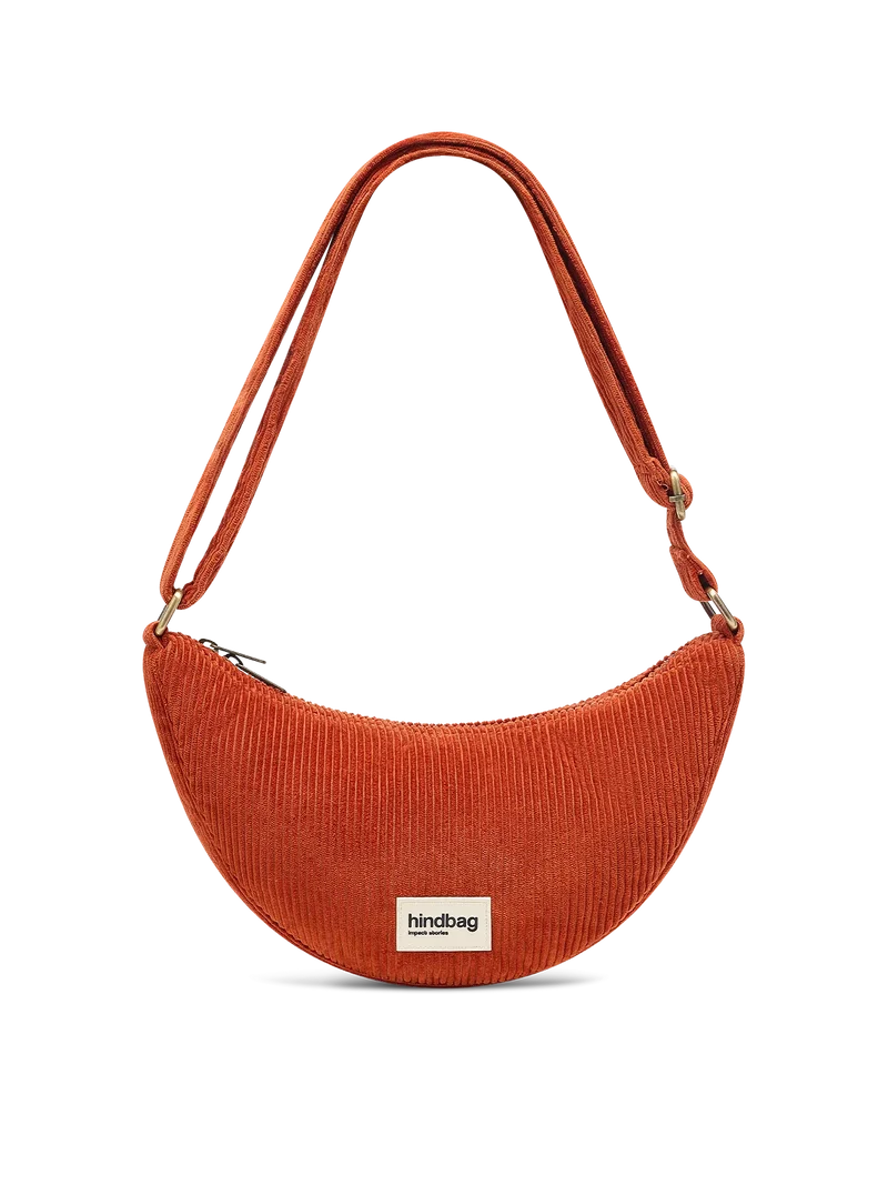 Sac banane Andrea Velours Brique