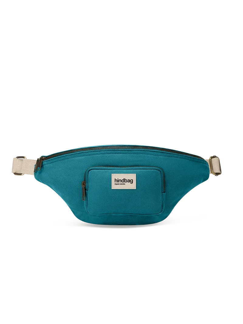 Sac banane XL Sofia Bleu paon