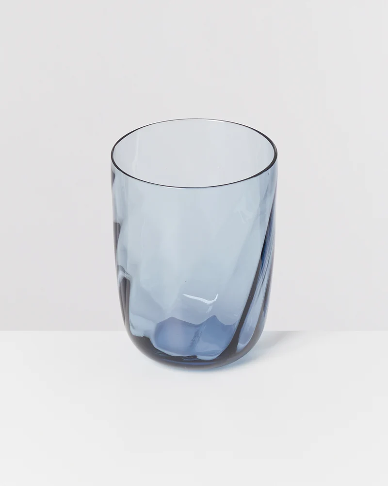 Calma Glas groß swirl blau