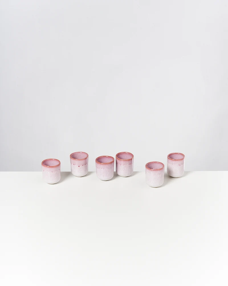Copa Alto Espressobecher rosa weiß 6er-Set