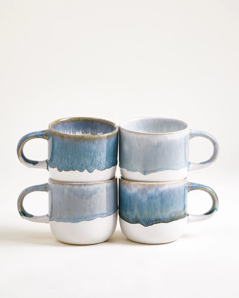 Coimbra Tasse groß graublau 4er-Set