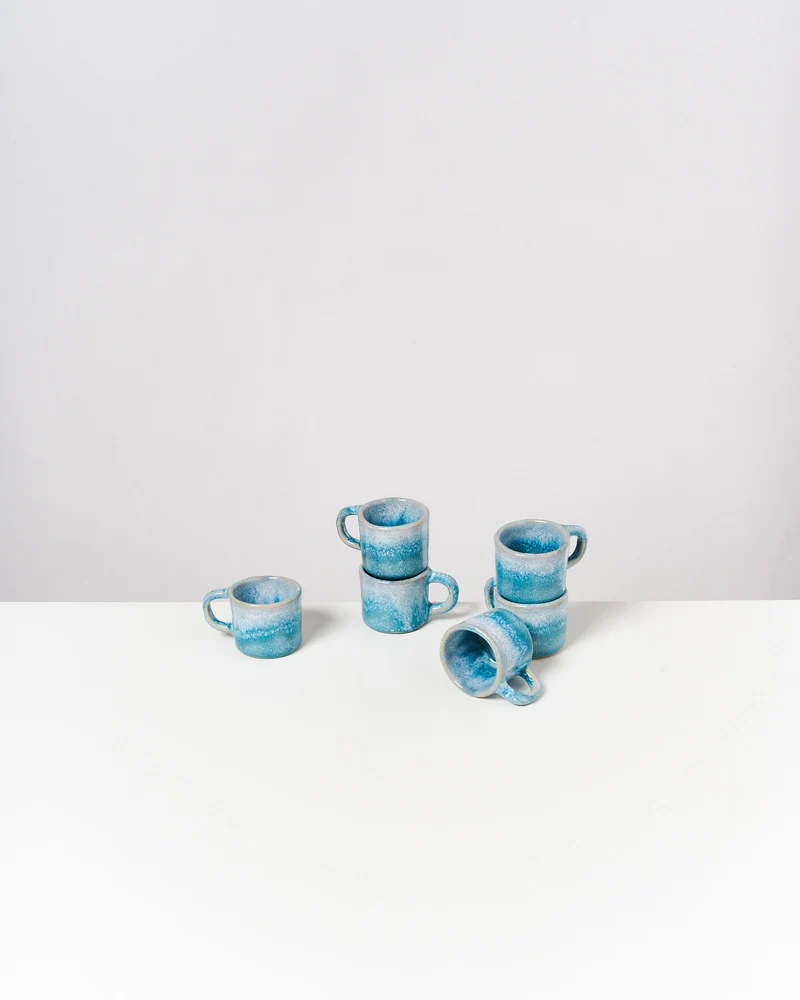 Cordoama Espressotasse modern aqua 6er-Set