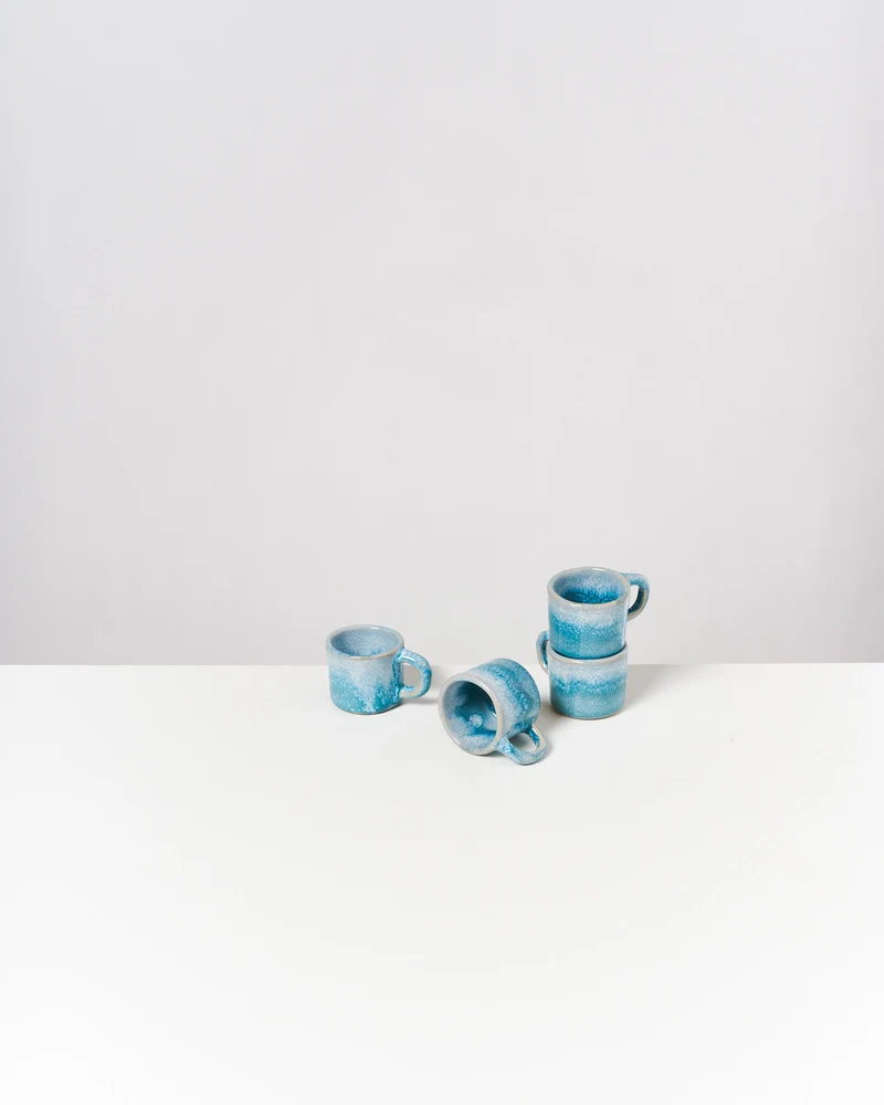 Cordoama Espressotasse modern aqua 4er-Set