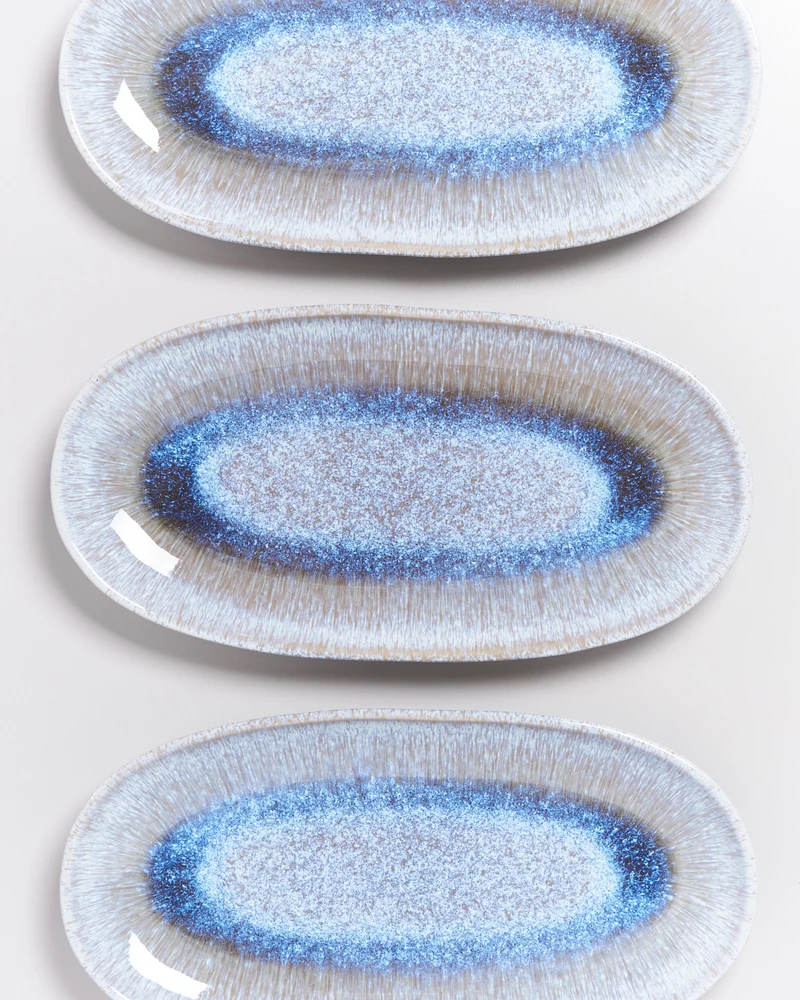 Melides Servierplatte L stoneblue