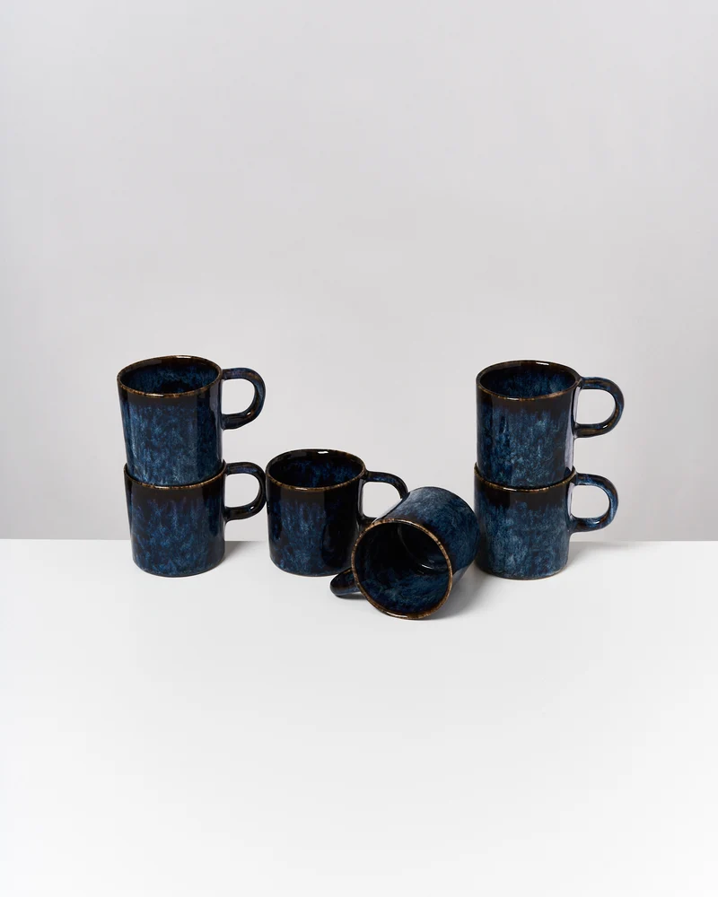 Cordoama Tasse groß modern dunkelblau 6er-Set