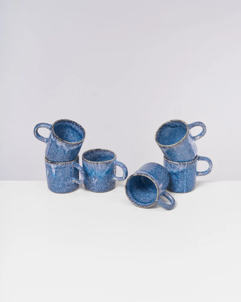 Cordoama Tasse groß modern blau 6er-Set