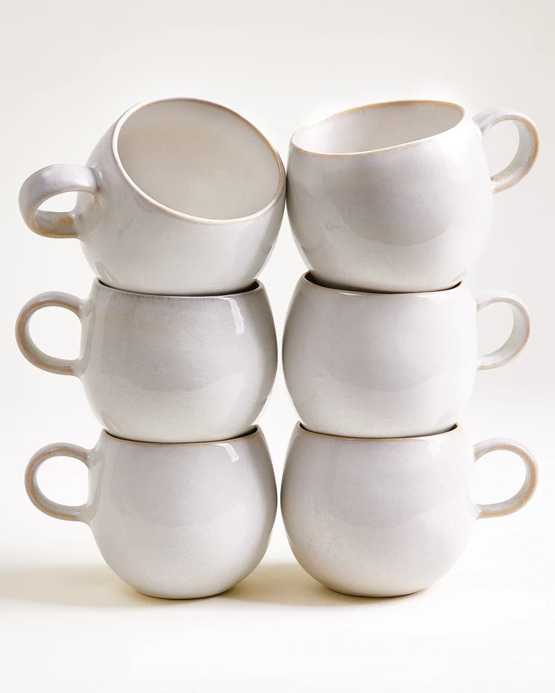 Areia Tasse groß weiß 6er-Set