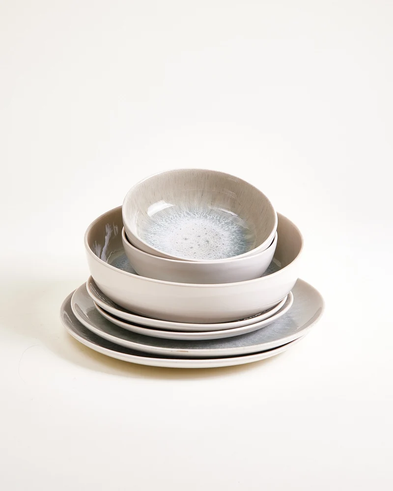 Areia Geschirr-Set modern grau 7-teilig