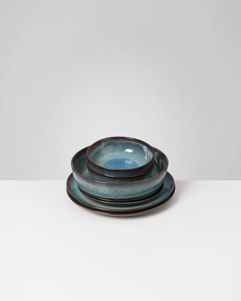Madeira Geschirr-Set modern grünblau 7-teilig