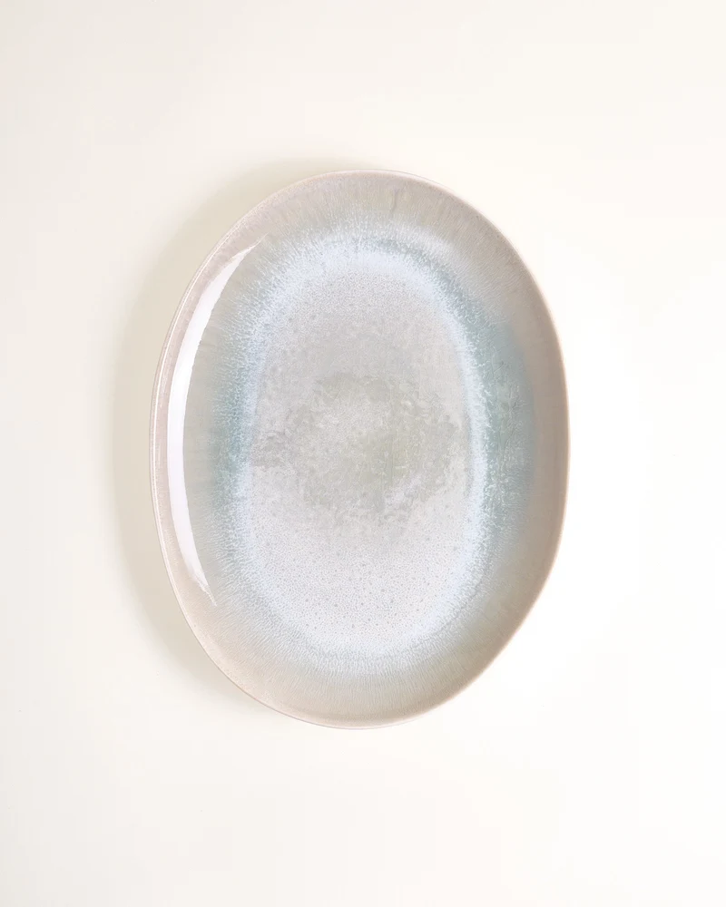 Areia Servierplatte L oval grau