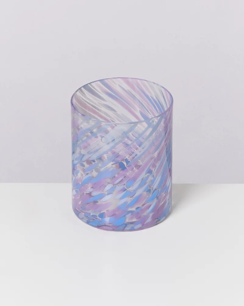 Joia Glas groß drops blau lila
