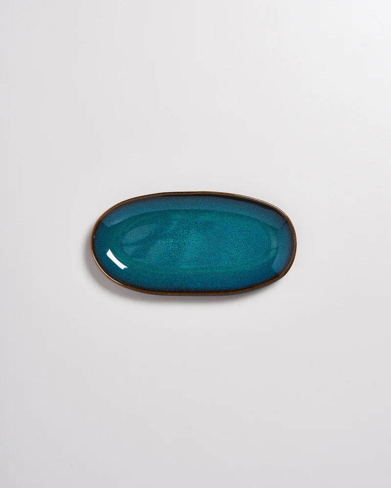 Melides Servierplatte M oceanblue