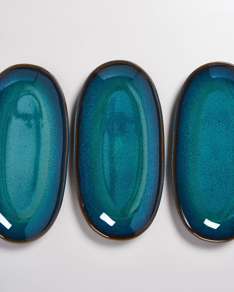 Melides Servierplatte L oceanblue