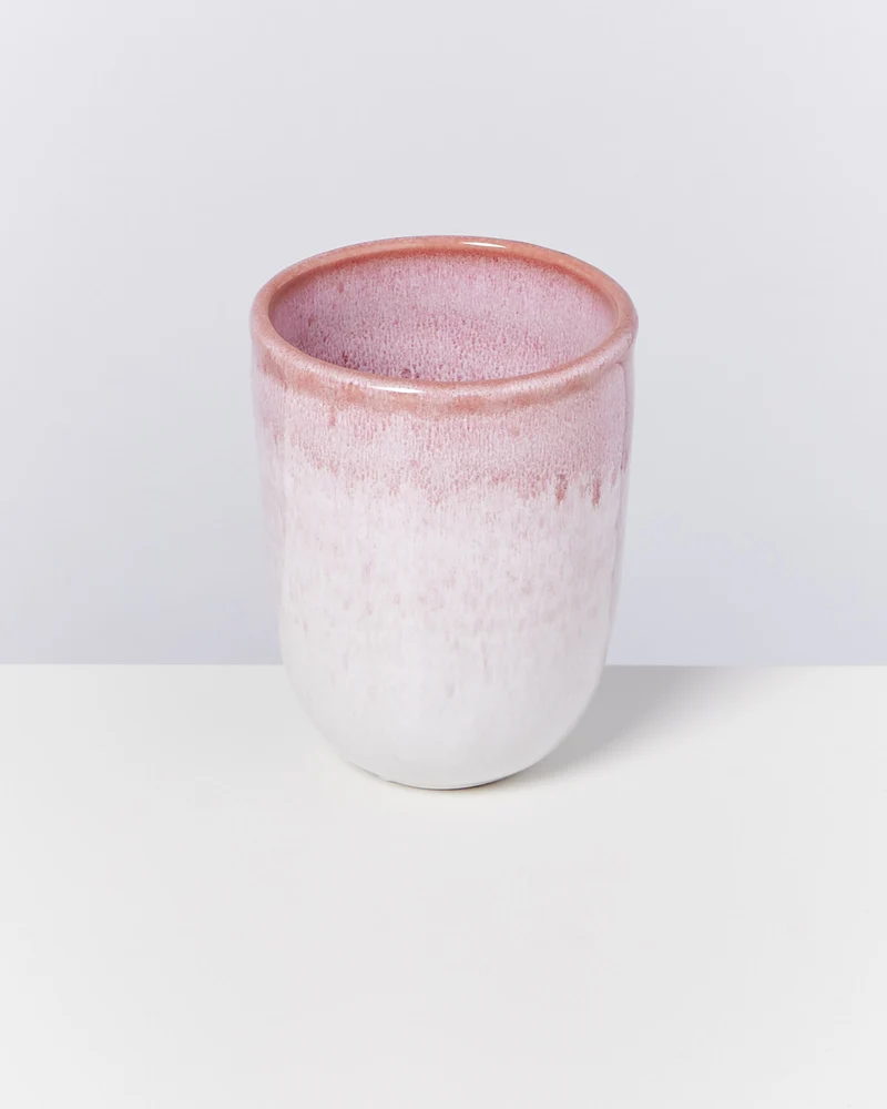 Copa Alto Becher groß rosa weiß