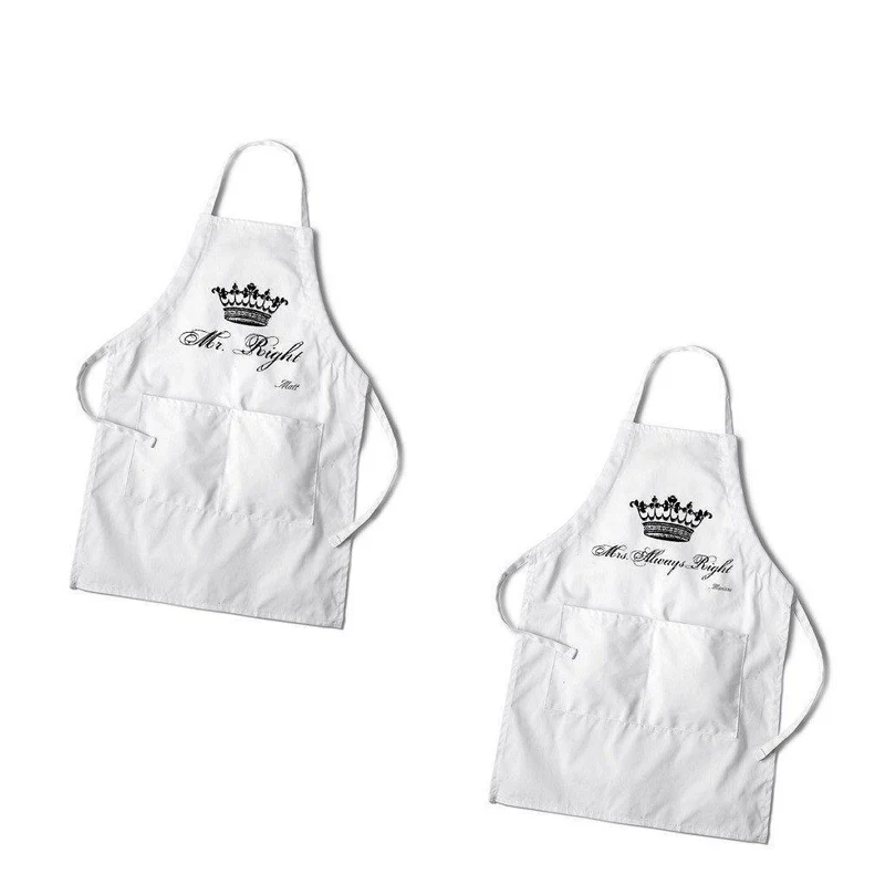 Royal Couples Personalized White Apron Set