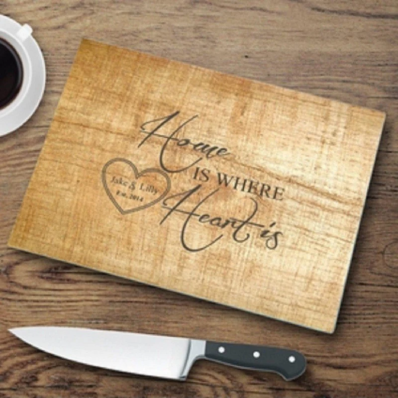 Pine Wood Personalized Glass Cutting Board
