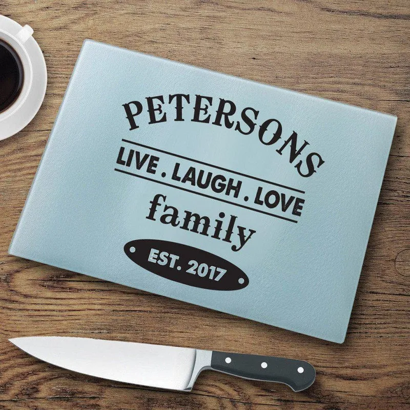 Live,Laugh,Love Personalized Glass Cutting Board