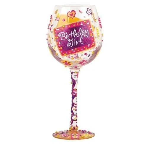 Birthday Girl Super Bling Wine Glass by Lolita®