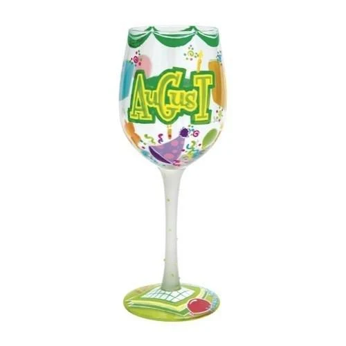Happy August Wine Glass by Lolita®