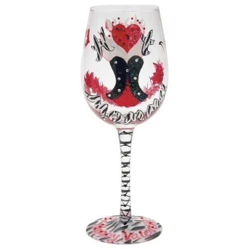 Red Hot Momma Valentine Wine Glass by Lolita